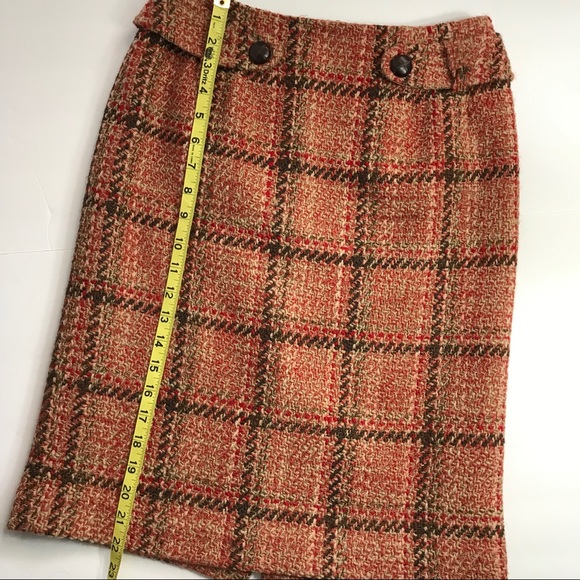 Talbots orange wool tweed lined skirt - Picture 5 of 10